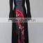 2016 Autumn New Look Flare Sleeve National Pattern Printed Long Dresses Personality Off-Shoulder Maxi Dresses For Women SMR