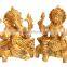 Handmade Brass Set of Ganesh Laxmi Ji God Goddess Hinduism Religious Antique Gift