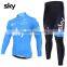 high quality sky bike uniform set cheap sport cycling clothing custom cycling jerseys