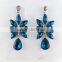 Stylish flower earring with blue stone