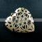 39mm big filigree heart shape vintage style antiqued bronze flower photo locket DIY pendant charm jewelry supplies 1131051