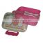 Transparent cover kids plastic lunch box with cutlery