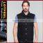 High quality black man denim vest sleeveless jacket rock and punk denim vest (LOTJ278)