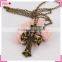 Meaningful pendant necklace antique copper, religious cross necklace