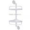 2-tire white metal bathroom corner shelf