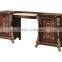 Luxury Italian Style Solid Wood 24K Gold Plated Bedroom Furniture/5PCS Italian Palace Bedroom Set(MOQ=1 SET)
