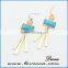 Fashion Style Oval Charming Turquoise Stone Drop Dangle earrings