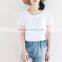 2015 girls fashion summer t shirt quality wholesale sexy lady white woman t-shirt