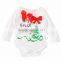 Christmas tree bow tie long sleeve romper and kneepad knit two-piece suit