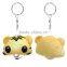 Plush Keychain & Keyring Tiger Animal Silver Tone Yellow Emoji Pattern Carved 10.7cm x 5.5cm