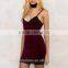 Hot women sexy tight velvet dress ladies deep v neck sexi dress lace design