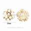 Alloy Rhinestone Button with pearl for Accessories clear with golden plating