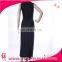 Deep V-neck Open Black Maxi Bodycon Bandage Dress