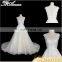 Tiamero brand custom noble style off-white short Cap sleeve a line brides wedding dress with lace wrapping flower