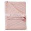 Cheap wholesale pink  polyester fabric quilted plain bedspread