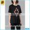 Black cotton casual loose fashion big t shirt for girls