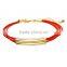 Turquoise bead bangle bracelet with white gold copper tube