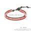 Sweet Leather Wrap Bead Custom Bead Bracelets Natural Stone Garnet XE09-0062