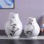 Jingdezhen Zen Chinese Ink Painting White Gourd Vase For Showroom Tea Table