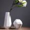 Heat Tranfer Printing Marble Geometry White Ceramic Fresh Flower Vase For Dining Room Table