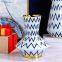 Black White Stripe Hand Made Paint Chinese Jingdezhen Ceramic Plant Vase For Living Room
