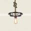 Black Iron Wheel Chandelier Hemp Rope Cable Pendant Light Modern Pendant Lamp