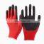 Extra Grip Black Crinkle Latex Gloves Multipurpose Latex Work Gloves with Red Polyester Shell