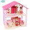 Montessori Toddler Children Toys House Simulation House Diy Wooden Dollhouse DIY Pink Doll House Cottage