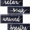 4 Pieces Rustic Farmhouse Bathroom Wooden Wall Decors Relax Soak Unwind Breathe Signs