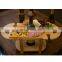 Bamboo Wine and Cheese Board Elegant Charcuterie Boards with Removable Tray Wine Glass Holder Wine and Cheese Caddy
