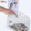 Locking Acrylic Fundraising Donation Coin Box Container with Cam Lock  Keys