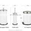 Modern design powder coating pedal bin with toilet brush 3 pieces bathroom set embossed roman cover bathroom foot pedal bin