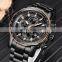 Lige 9902 Brand Your Own Log Men Quartz Wrist Watch OEM Chrono Functional Steel Watch Custom