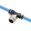 Pneumatic connector mpb quick insertion T-threaded positive three-way adapter PB4-M5 6mm pneumatic air hose fitting