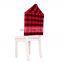 Red Black Plaid Christmas Chair Cover 2022 Santa Xmas Party Decoration for Home Hotel Table Ornament