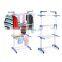 Folding drying rack indoor stainless steel three-layer k household multifunctional towel rack shelf