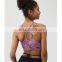New Wholesale Printing Straps Sexy Sports Yoga Bra Ladies Wear Anti-Bacterial Ribbed Beauty Back Gym Fitness Bra Top For Women
