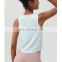 Anti-Bacterial Quick Dry Breathable Sleeveless Gym Yoga Crop Tank Top Mesh Hollowout Women Workout Running Fitness Sport Wear