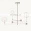American Design Modern Brass Glass Globe Mobile THREE-Arm Chandelier for Living Room Restaurant Bar Hotel Home Decorative