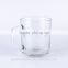 Modern designs round double wall mini glass mug with handle