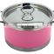 Kitchen accessories colorful stainless steel indian hot soup pot set for cooking