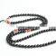 8mm black Obsidian and cinnabar 108 mala beads buddhist prayer beads