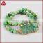Boho White Onyx Jasper Gemstone Beaded Stretch Bracelet With Druzy Bar Stone