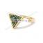 Fashion Druzy Triangle Geometric Crystal Druzy Ring Gold Filled Wholesale Gemstone Bezel Ring Supplier