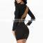 OEM Servise Supply Type Zip Back Long Sleeve Mini Club Dresses For Women