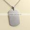 Smooth Plain Dog Tag Pendant Stainless Steel Necklace