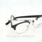 2015 hotselling round black acetate hand made spectacles optical frames eyewear eyeglasses with half-rim metal