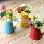 Metal flower vases for home decoration,Home flower pots planters vintage finish barrel coffee bucket with handle wedding decor