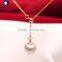 freshwater pearl pendant 8-9mm round pearl with s925 chain with adjustable length