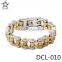 2016 new design gold plated stainless steel biker bracelet,mens biker bracelet